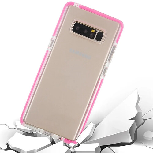 Wewoo Coque Transparent et Magenta pour Samsung Galaxy Note 8 Dropproof TPU Housse de protection arrière