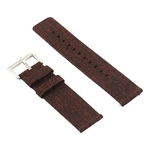 Wewoo Bracelet pour montre connectée Dragonne en toile mode simple Fitbit Versa / 2 café