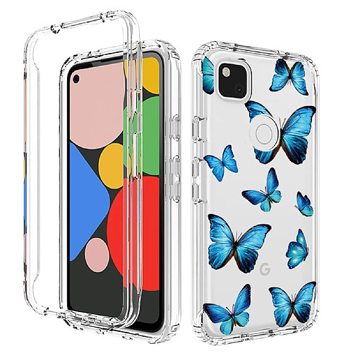 Coque en TPU anti-chute pour votre Google Pixel 4a - papillon bleu