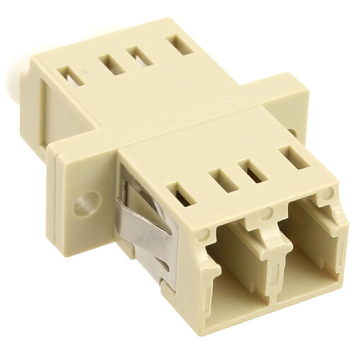 Adaptateur de fibre optique InLine®, manchon en céramique duplex LC / LC MM avec bride, gris