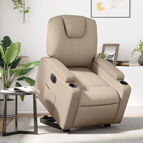 vidaXL Fauteuil inclinable électrique cappuccino similicuir