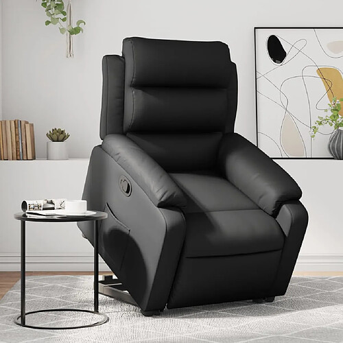 vidaXL Fauteuil inclinable Noir Similicuir