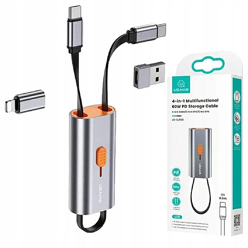 GUPBOO Adaptateur hub USAMS 4 en 1 USB, 2xUSB-C, Lightning,JL608