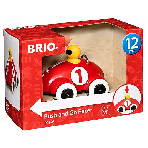 Brio 30226 Voiture de course push and go rouge