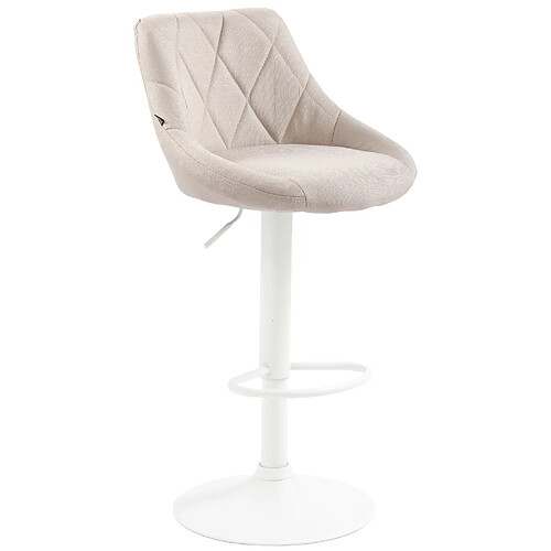 Non Tabouret de bar Lazio tissu blanc