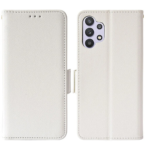 Etui en PU texture litchi, anti-rayures avec support blanc pour votre Samsung Galaxy A32 4G (EU Version)