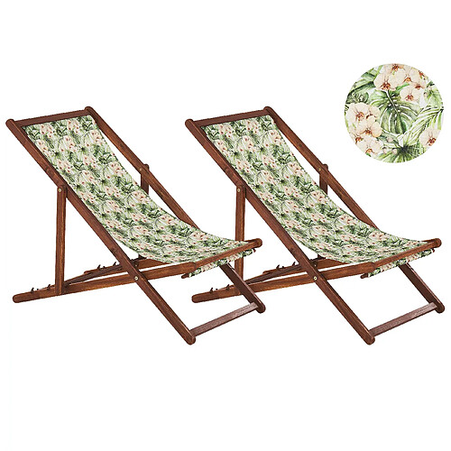 Beliani Chaise longue Bois Marron foncé ANZIO