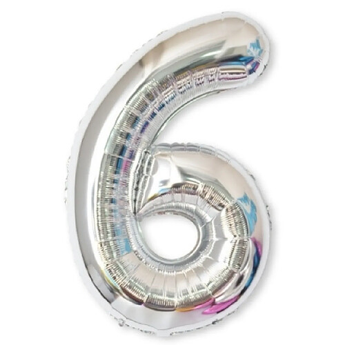 Wewoo Décorations de Fête 2 PCS 40 Pouces Aluminium Nombre Ballons Anniversaire De Mariage Fiançailles Décor De Enfants Ball Fournitures 6-Argent