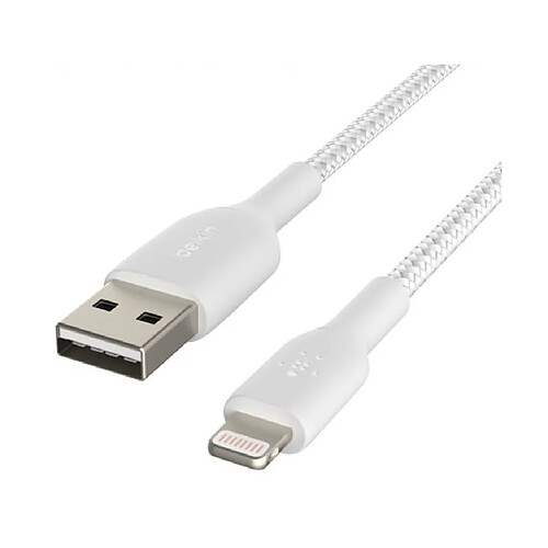 Belkin Adaptateur Lightning A - Lightning à gaine tressée/ 2M blanc