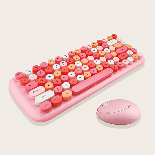 Universal Mode Clavier et souris Ordinateur Ordinateur PC Accessoires Clavier sans fil 2.4G Étanche Bureau Jeu Souris optique 1600 (rose)