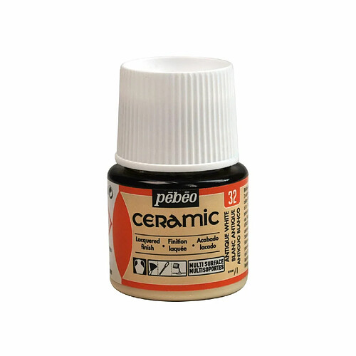 Pebeo Peinture céramique et multi-surfaces - Blanc antique - 45 ml