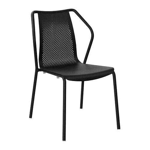 Proloisirs Chaise de jardin empilable en aluminium Bari noir.