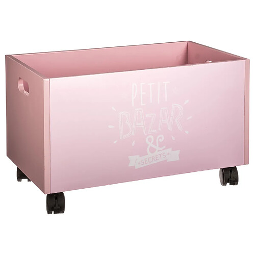 Atmosphera, Createur D'Interieur Coffre de rangement à roulettes Kids - 48 x 28 cm - Rose