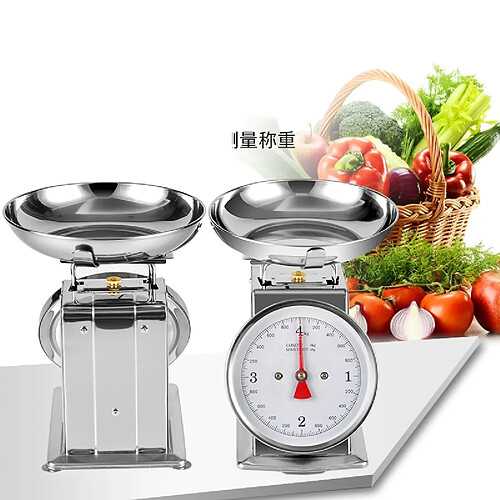 Universal Mécanique de cuisine domestique en acier inoxydable 304 Echelle 4kg | Balance de cuisine(Argent)