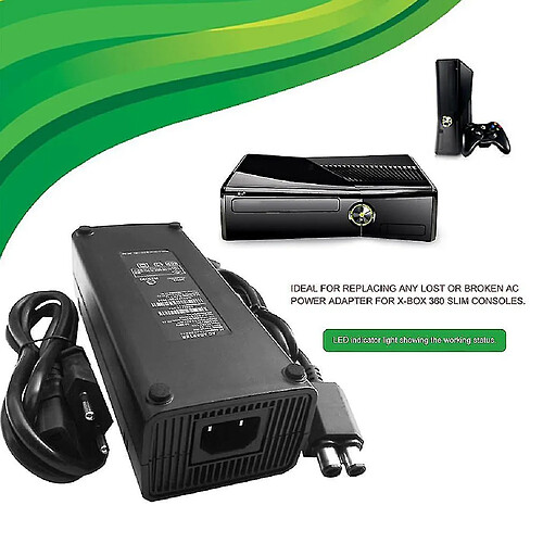 Universal AC 100-240V Adaptateur Adaptateur Câble chargeur d'alimentation pour X-Box 360 Slim EU Plug