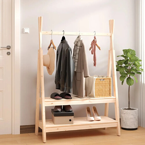 vidaXL Porte-vêtements 100x45,5x150 cm Bois de pin massif