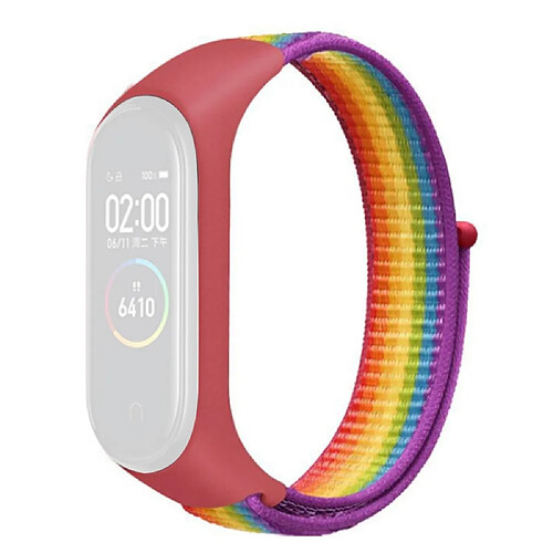 Bracelet en nylon réglable pour votre Xiaomi Mi Band 3/4/5/6/7 - Arc-en-ciel