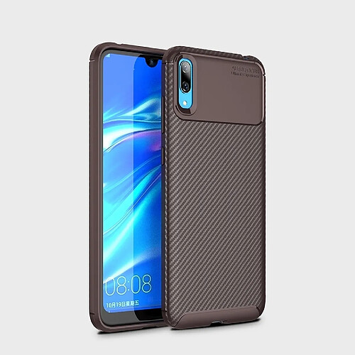 Wewoo Coque en TPU antichoc fibre de carbone pour HuEnjoy 9 (Marron)