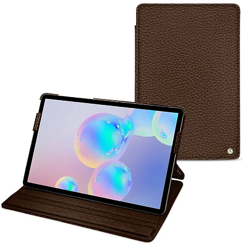 Housse cuir Samsung Galaxy Tab S6 - Rabat horizontal - Châtaigne ( Pantone #1b1107 ) - NOREVE