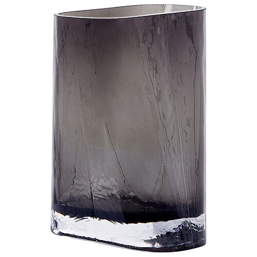 Beliani Vase à fleurs MITATA Verre 20 cm Gris