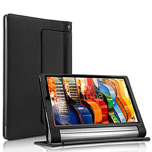 Xeptio Housse Lenovo Yoga Tab 3 Pro et Lenovo Yoga 3 10 PLUS Cuir PU noire avec Stand