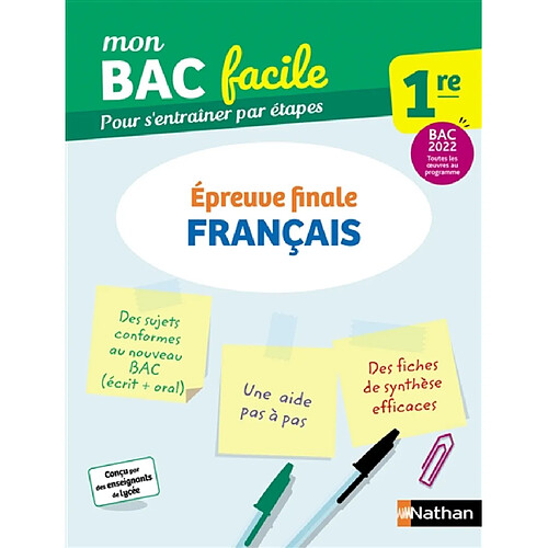 Français 1re : épreuve finale : bac 2022, toutes les oeuvres au programme · Occasion