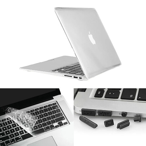 Wewoo Housse Étui blanc pour Macbook Air 11,6 pouces Chapeau-Prince 3 en 1 Crystal Hard Shell de protection en plastique avec clavier de et prise de poussière Port