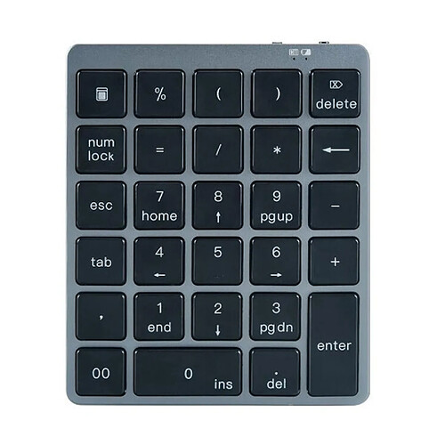 Universal Clavier numérique Bluetooth à 28 touches en alliage d'aluminium Clavier portable avec séparateur de hub USB pour téléphone portable iPad | Clavier(Le noir)