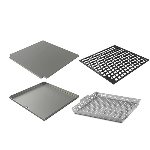 Ensemble 4 accessoires Weber Crafted (plancha, pierre pizza, panier légume et grille de saisie)