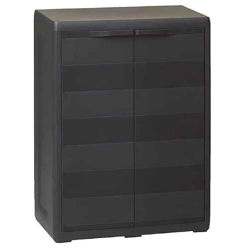 vidaXL Armoire de rangement de jardin avec 1 étagère Noir