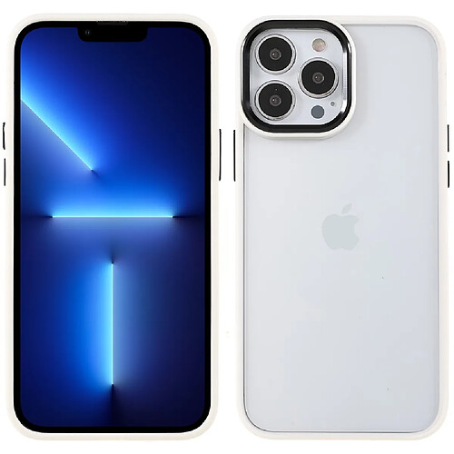 Coque en TPU + acrylique Anti-rayures, avec protection de l'objectif de l'appareil photo blanc pour votre iPhone 13 Pro 6.1 pouces