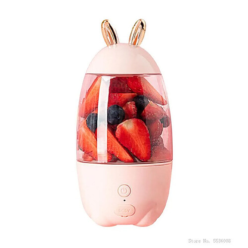 Universal Extracteur de jus de lapin mignon, mélangeur de fruits, mélangeur USB portable, rechargeable, jus d'orange domestique.(Rose)