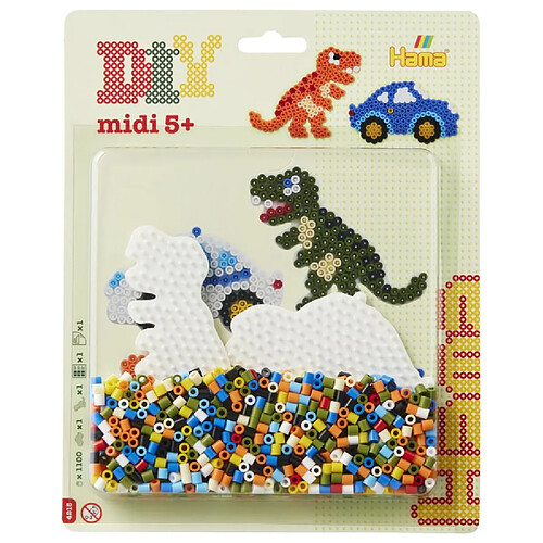 HAMA Perles a repasser grand modele - plaques dino et voiture