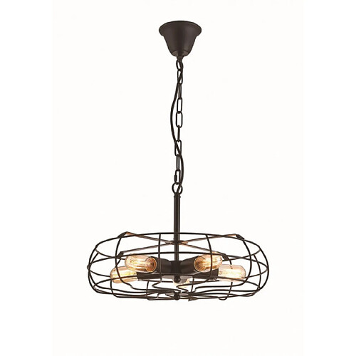 Luminaire Center Suspension Claudia Noir 5 ampoules 52,5cm