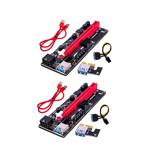 PCI-E VER 009S 1x à 16x Extension Graphique Adaptateur USB 3.0 Câble USB Rouge