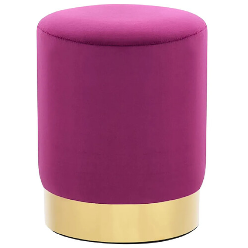 vidaXL Tabouret Violet et doré Velours