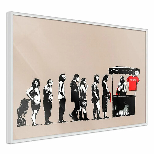 Paris Prix Affiche Murale Encadrée Banksy Festival 30 x 20 cm Blanc