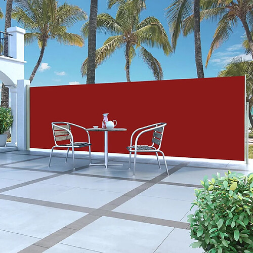 vidaXL Auvent latéral rétractable de patio 160x500 cm Rouge