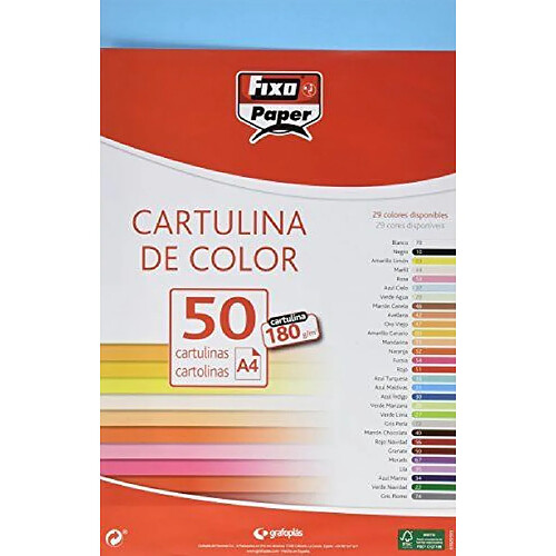 Fixo 11110336-Pack de 50grandes, A4, couleur turquoise