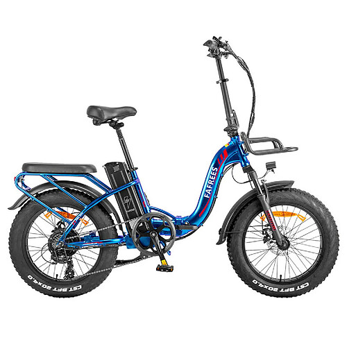 Vélo électrique Fafrees F20 Max, gros pneu 20 x 4,0 pouces, moteur sans balais 500 W, batterie 48 V 22,5 Ah – Bleu Aurora