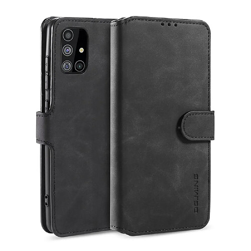 Etui en PU style rétro avec support noir pour votre Samsung Galaxy A51 5G SM-A516