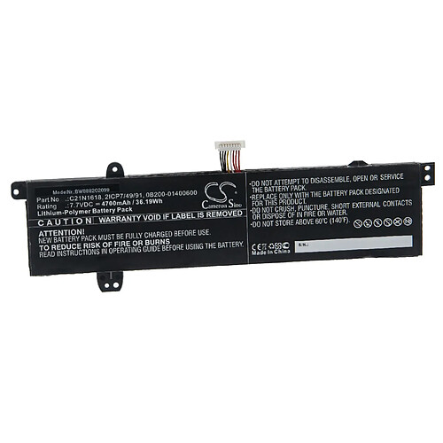 vhbw Batterie compatible avec Asus VivoBook E402BA-GA003T, E402BA-GA011T, E402BA-GA015T, E402BA-GA035T laptop (4700mAh, 7,7V, Li-polymère)