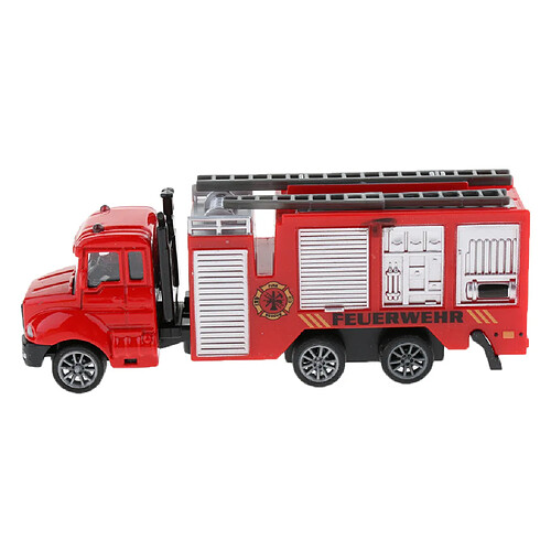 1:64 alliage tirer arrière voiture jouet véhicule de construction pour enfants cadeau camion de pompiers