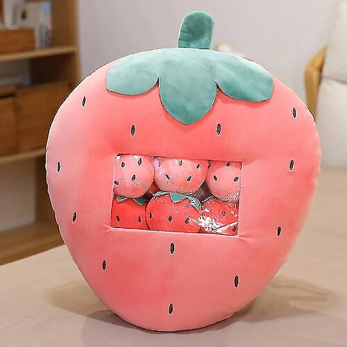 Universal 55 cm Un sac de jouets en peluche, des jouets d'oreiller à collation douce, des cadeaux pour enfants, un canapé de fraise amusant (rose)