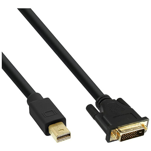 Câble Inline® Mini DisplayPort mâle vers DVI-D 24 + 1 mâle, noir / or, 1 m