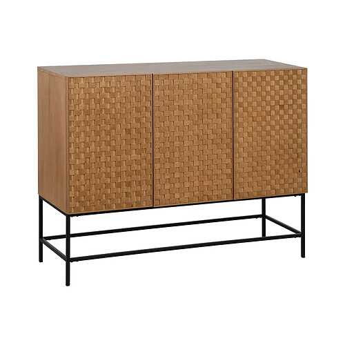 BigBuy Home Buffet MARIGNI Noir Naturel Fer Bois MDF 121,5 x 42,5 x 93,5 cm