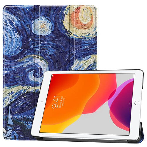 Etui en PU impression de modèle avec support tri-pliure peinture abstraite pour votre Apple iPad 10.2 (2019)