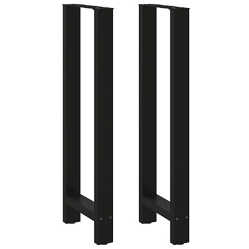 vidaXL Pieds de table basse noir 2 pcs 40x(110-111) cm acier