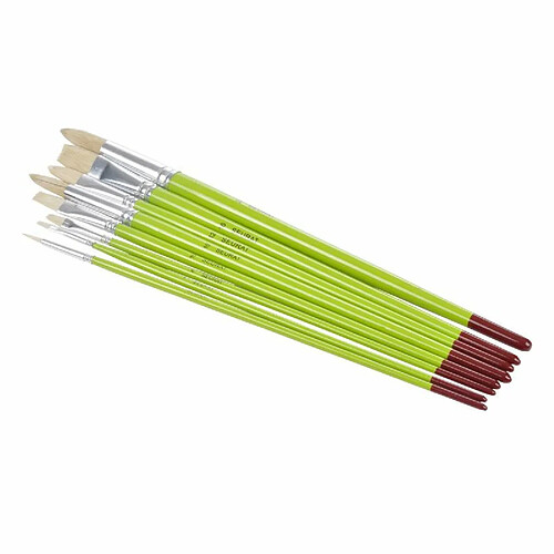 Paris Prix Lot de 8 Pinceaux Apprentissage Huile 30cm Vert