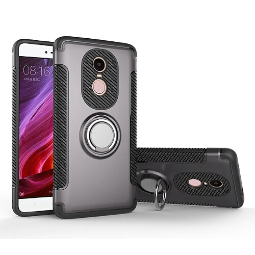 Wewoo Coque renforcée gris pour Xiaomi Redmi Note 4X Magnétique 360 Degrés Rotation Anneau Armure Housse de Protection